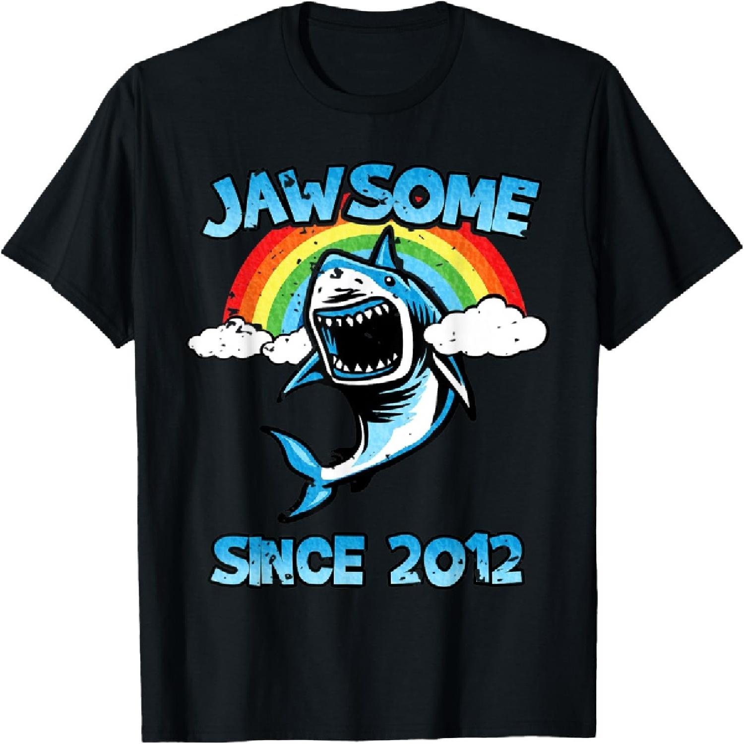Jawsome Since 2012 Happy Shark 7 Birthday Gift T-Shirt XXXXXL разноцветный