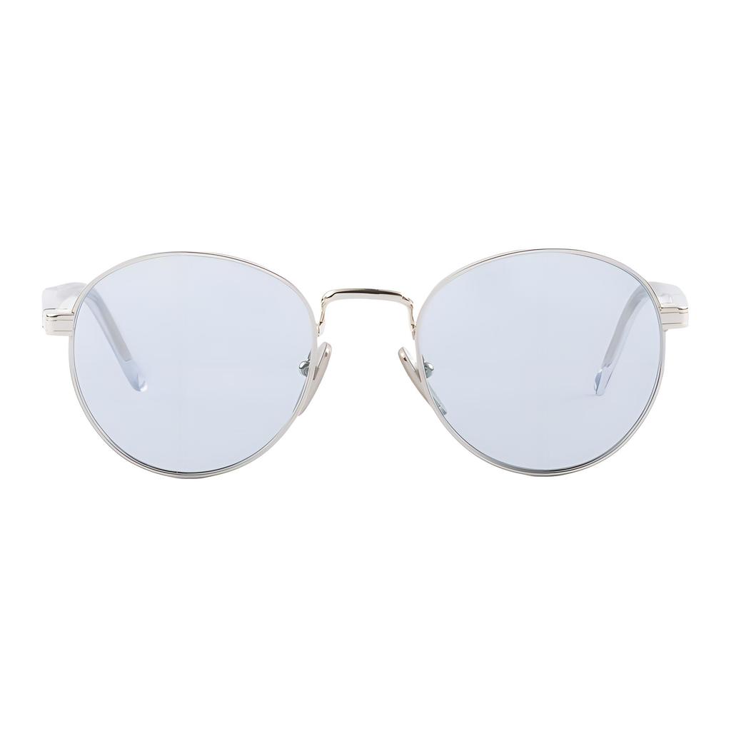 Prada Full Frame Design Metal Round Sunglasses Men sunglasses Silver SPRB51E1BCC053