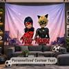 Arazzo da Parete Nome Personalizzato Modello Miraculous Ladybug Tessuto Stampato Personalizzato Decorazione Murale