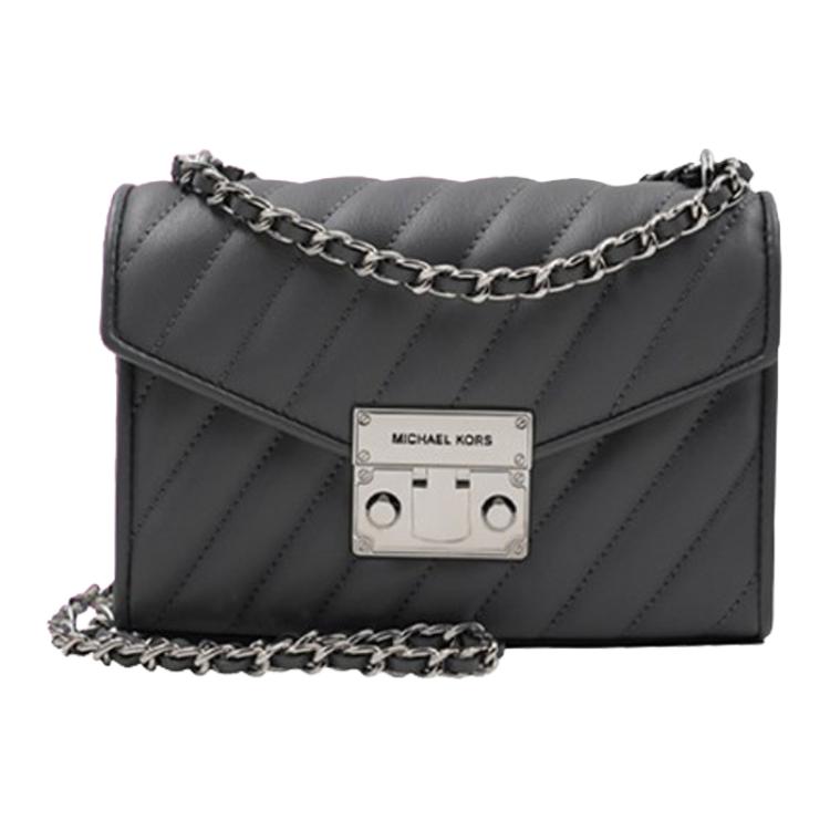 New MICHAEL KORS Rose Leather Shoulder Bag, Portable Crossbody Bag Women's Dark Gray 35F0SXOC5T-HEATHER-GREY