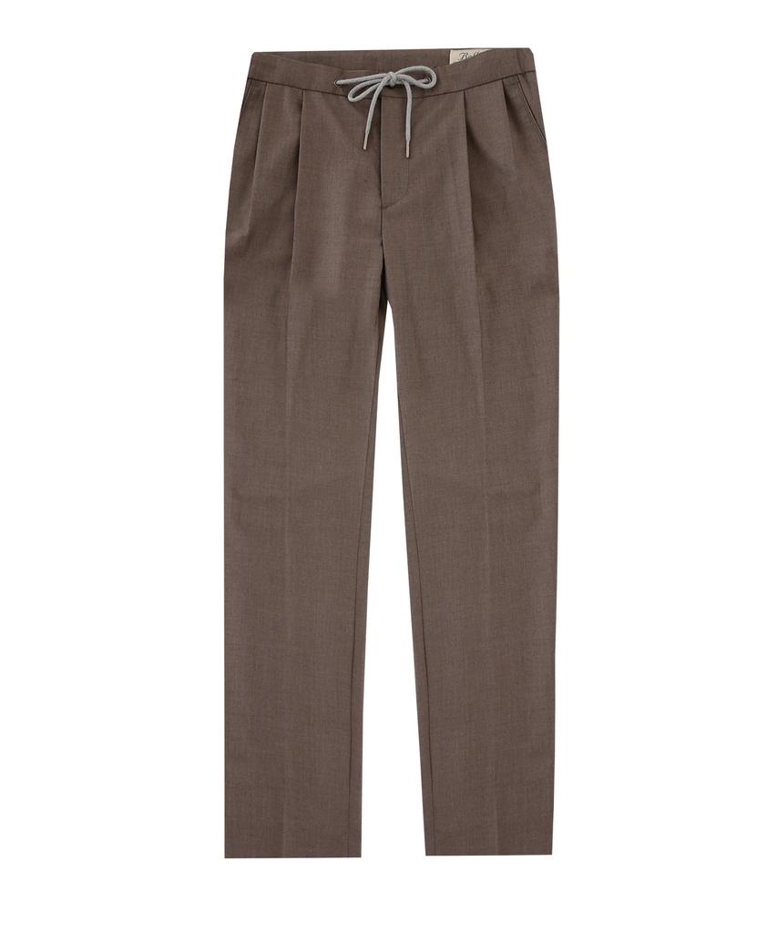 BELLIEF String Band Two Tuck Slacks (Light Brown)