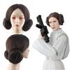 Leia Princess Bun Hairpiece Brown Wig Halloween Party Adult Women Cosplay
