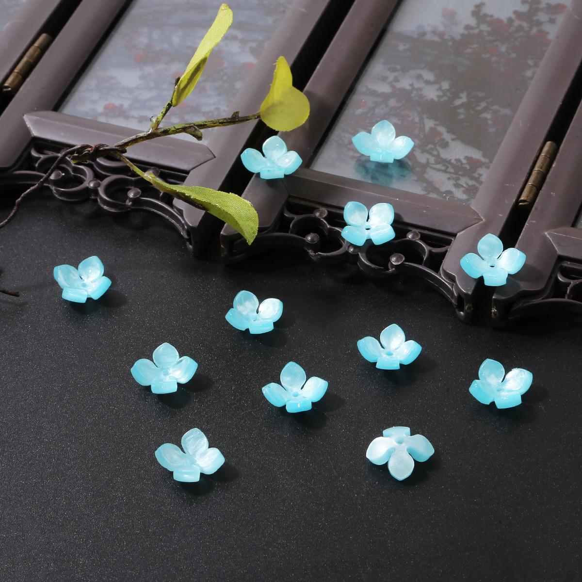 

10 шт. акриловая имитация ракушки лепестки гортензии цветок подвеска бусины-шармы для изготовления ювелирных изделий синий