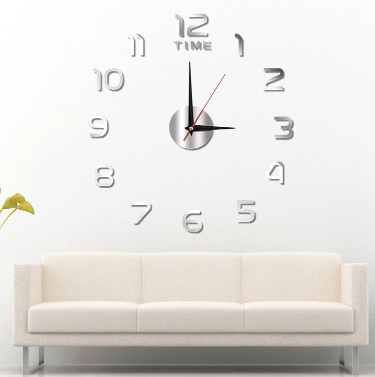Large Creative Luminous Silent Clock Acrylic Number Decorative Wall Clock DIY Hanging Clock for Bedroom Simple Style