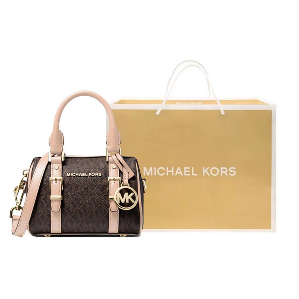 Michael Kors Bedford Series Classic Monogram Zip Closure Leather Boston Bag Women Handbags 32F9G06C0B-266