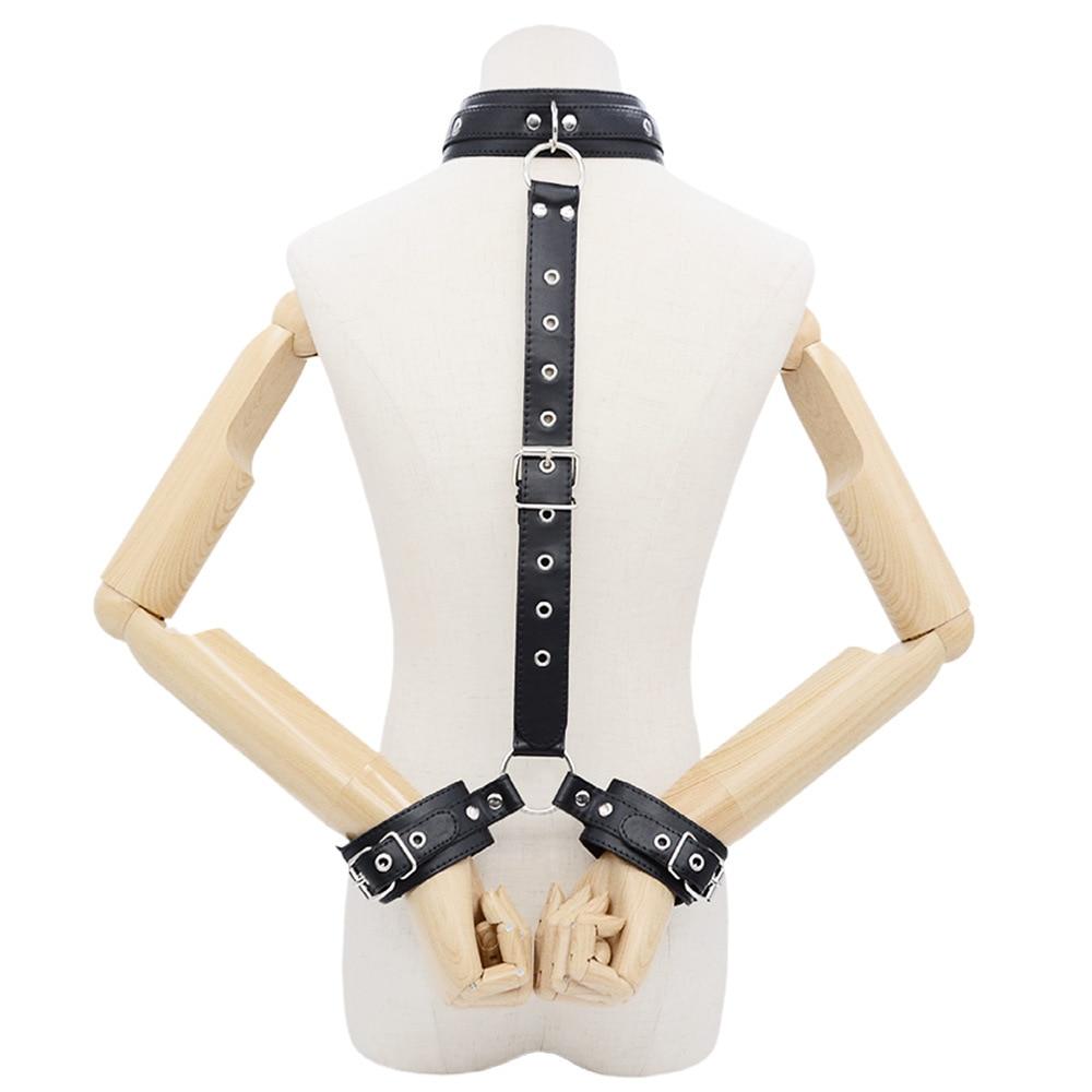 Sexy Bondage Collar Handcuffs Training Slave Sex Toys Chastity Belt Sex Furniture BDSM PU Leather