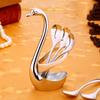 Korean Creative Thick 304 Stainless Steel Coffee Tea Long Handle Spoon Swan Cutlery Set