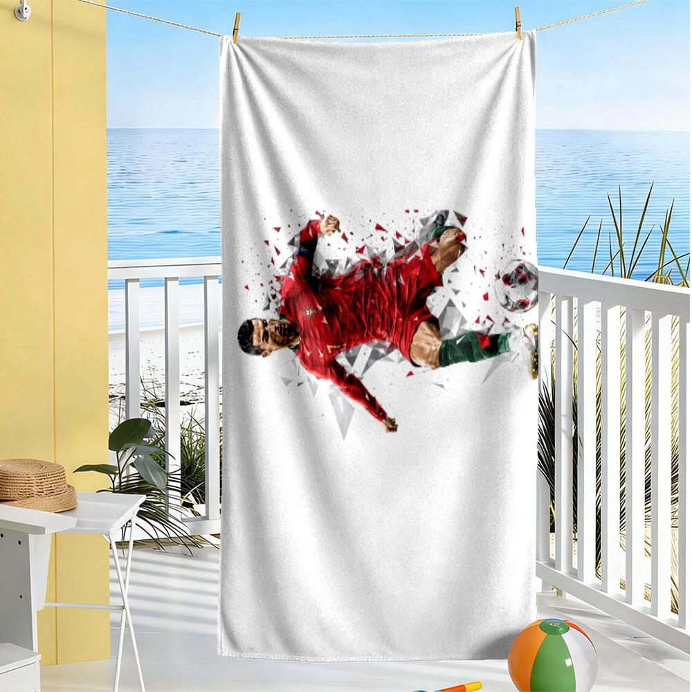Ronaldo's Iconic Journey Beach Towel High Absorbency & Quick-Dry Comfortable Lightweight