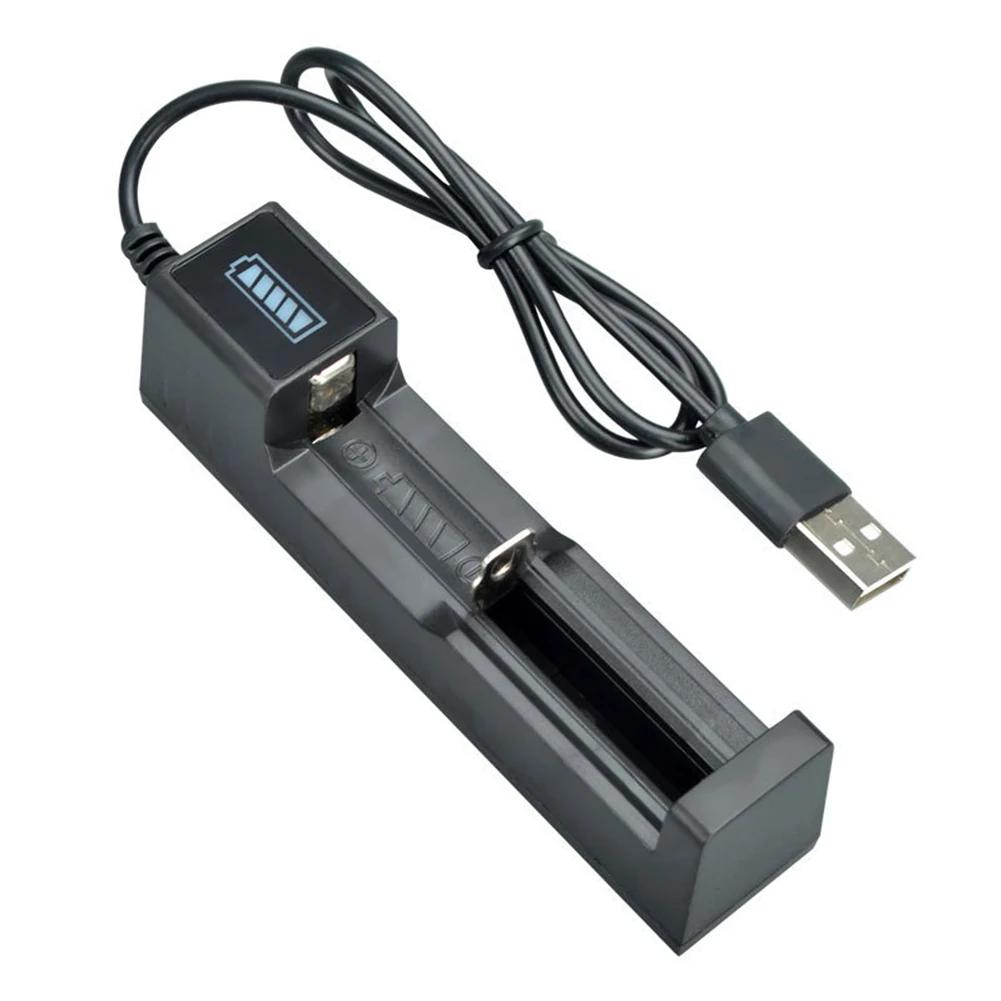 Universal 1 Slot Lithium Battery USB Charger Adapter Smart Charging for Rechargeable Batteries 18650 26650 14500 10440 Charger