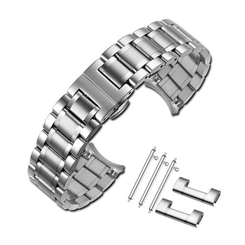 

Ремешок для часов SEUER, Нержавеющая сталь, Ремешок с быстрой заменой, D-пряжка, Двусторонний, Пятизвенный с застежкой в одно касание, Массив дерева, Сменный ремешок, Унисекс, Включает Ad