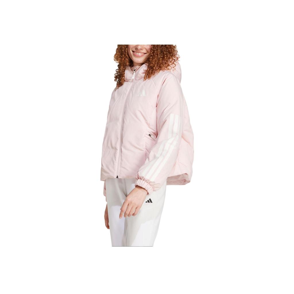 Adidas Cold.Rdy FW24 Puff Down Warm Sports Hooded Comfortable Down Jacket Women Jacket Pink Light-Gray Jade-White JG5921