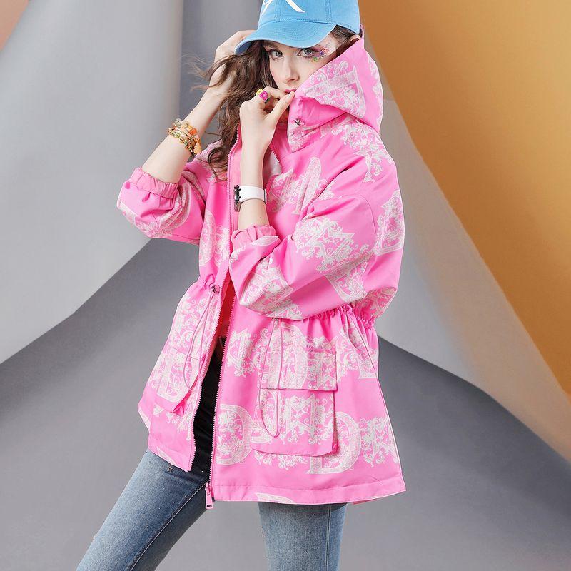 

C328 Waist Trimming Loose Mid Length Long Length Double-Sided Trench Coat Pink order XL