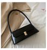 Fashion Retro PU Leather Baguette Bag for Women Elegant Underarm Shoulder Handbag