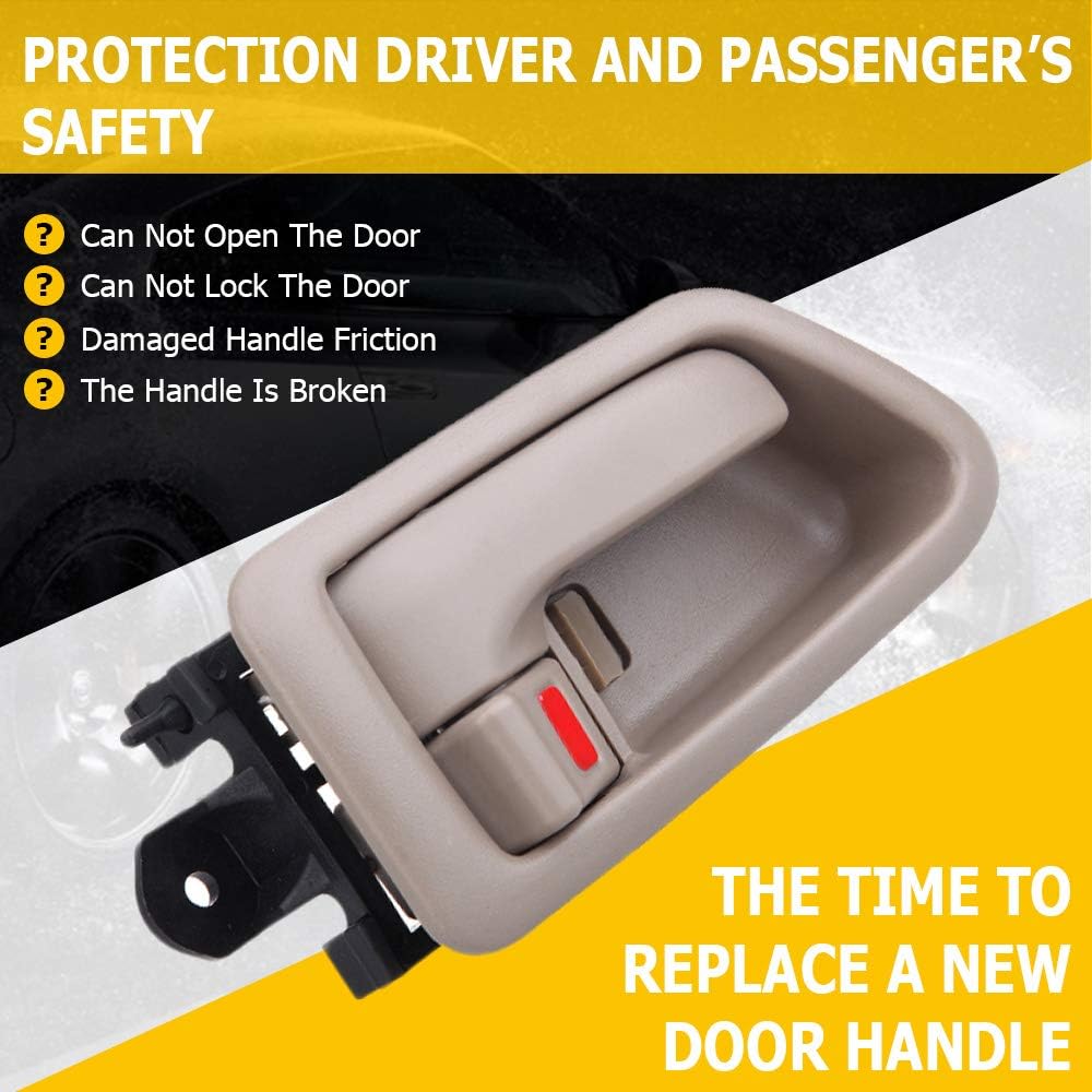 OCPTY Door Handle Interior Front Rear Right Passenger Side Replacement fit 1997-2001 for Camry Inside Door Handle Beige