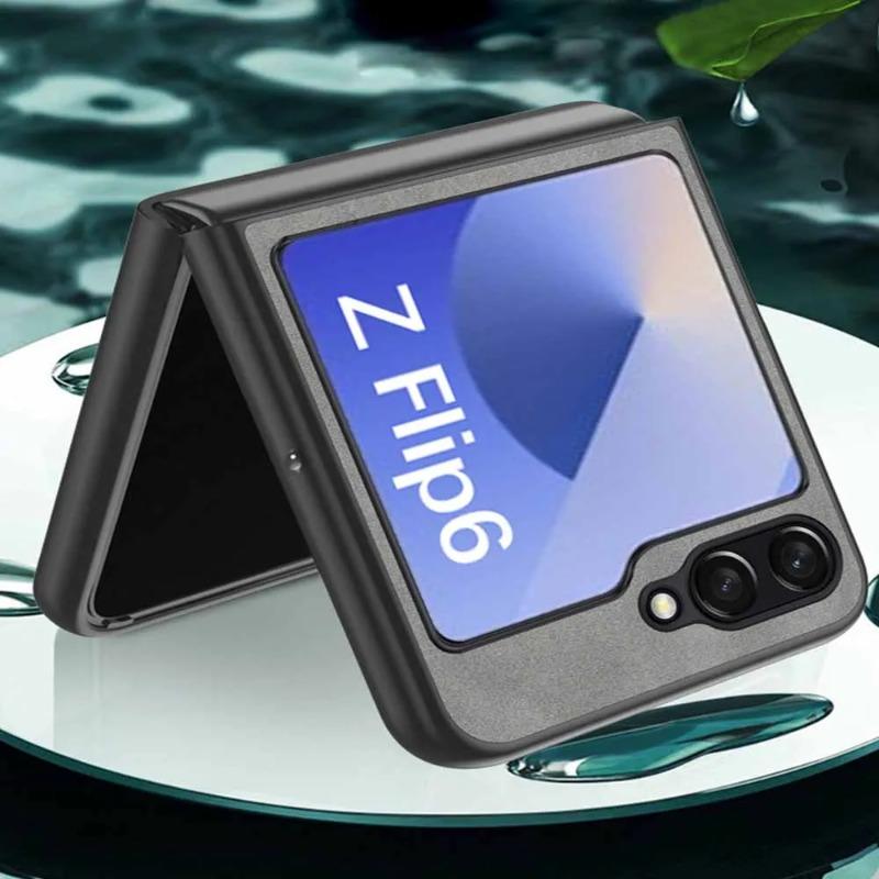 Sheepskin Leather Phone Cover For Samsung Galaxy Z Flip6 Case TPU Soft Frame Camera Protection Shell Samung ZFlip6 Z Flip 6 5 4