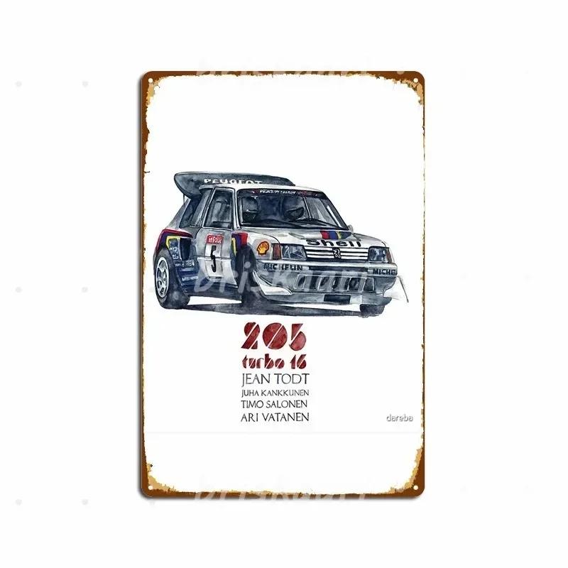 Racing Car 1985 Race Rally Metal Tin Sign Vintage Auto Poster Decorative Wall Plaque Iron Plate Painting Signs Garage Home Decor