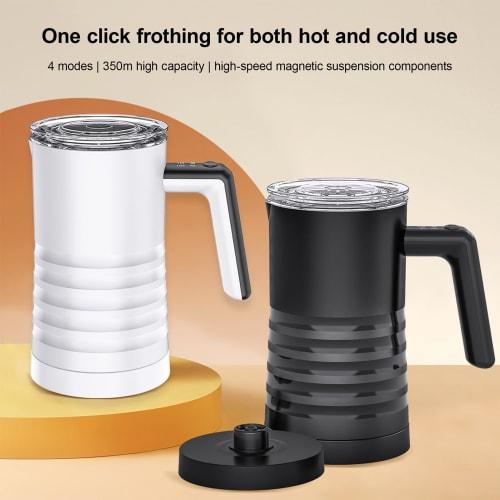Milk Frother and Steamer, 4 in 1 Automatic Milk Warmer, 400W, Non-Stick Interior, 580ml Hot/Cold Stainless Steel Milk Foam Maker for Coffee, Hot Choco