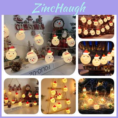 Colorful Led Christmas String Lights With Santa Snowman Designs For Festive Holiday Decor