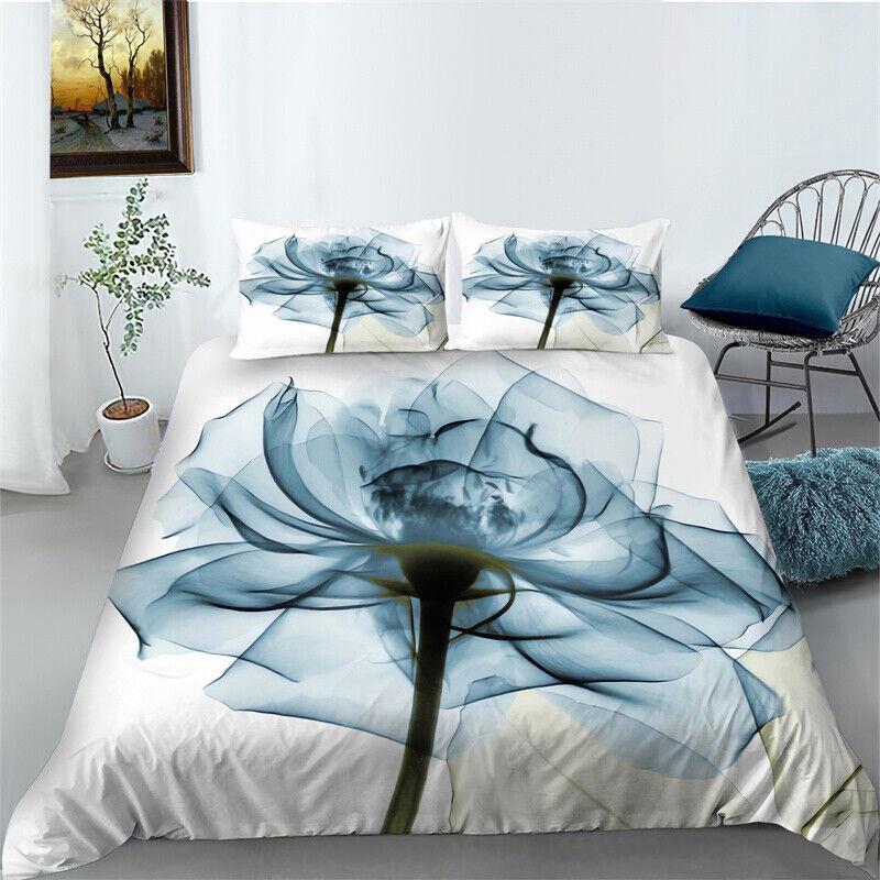 3D Flower Pattern Bedding Quilt/Duvet/Doona Cover Set Pillowcase