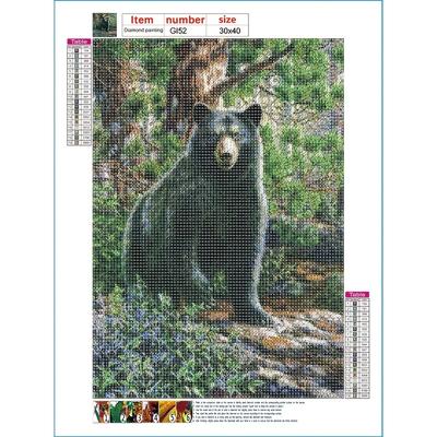 5D Diy Diament Malarstwo Las Niedźwiedź Grizzly Pełny diamentowy zestaw do szycia Pełny haft diamentowy Mozaika Obraz sztuki Wystrój dżetów Prezent