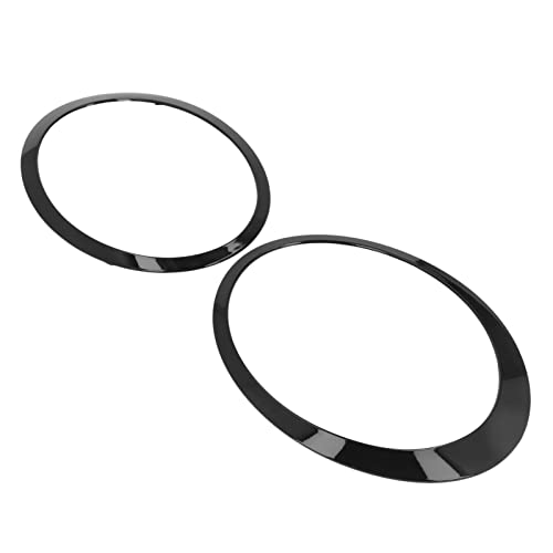 Pair of Headlights and Headlight Lamp Cover Trims for the R55 Clubman | Qiilu Car Headlight Trim Rings | Pair of Headlight Trim Rings, Glossy Black, L