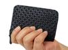 Inden Wallet Zipper Coin Purse 1012 Black Deerskin X Black Lacquer Petite Ring Length X Width 11cm X Thickness 2cm Round Zipper 4 Card Pockets