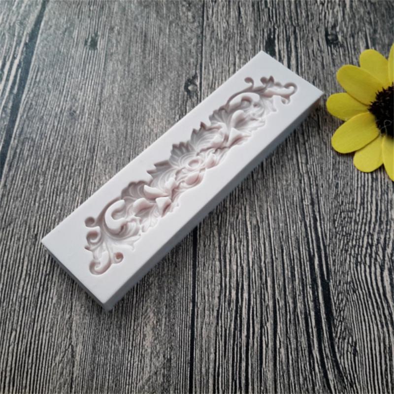 

Retro Long Lace Silicone Mold Relief Border Fondant Chocolate Cake Decorating Tool Epoxy Resin Clay Mould Baking Accessories