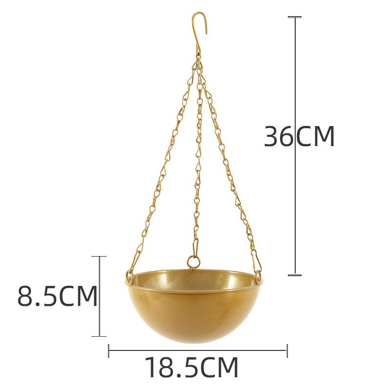 Metal Hanging Plant Flower Pot Nordic Chain Hanging Planter Basket Flower Vase for Home Garden Balcony Decoration