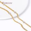 Trendy Loose Chain 18K Gold Plated Brass Mental With Zircon Crystal Beads Chains For DIY Handmade Jewelry Making Accessories