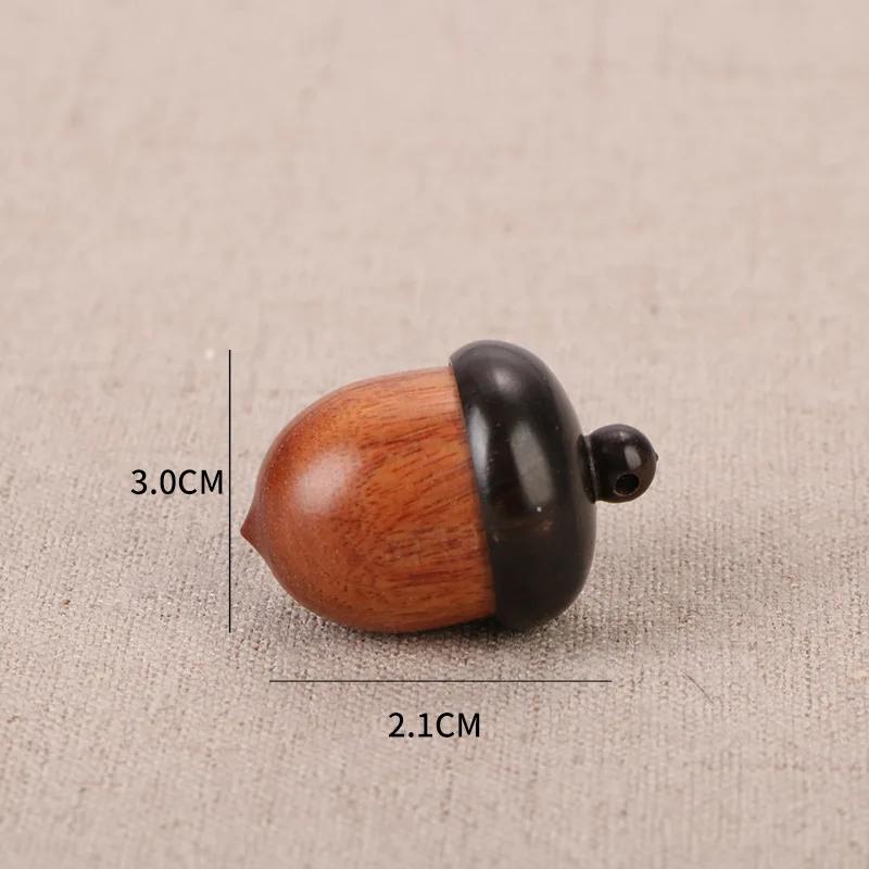 Acorn Ornament Wooden Aromatherapy Container DIY Key Chain Pendant Accessories Car Decoration Pendant