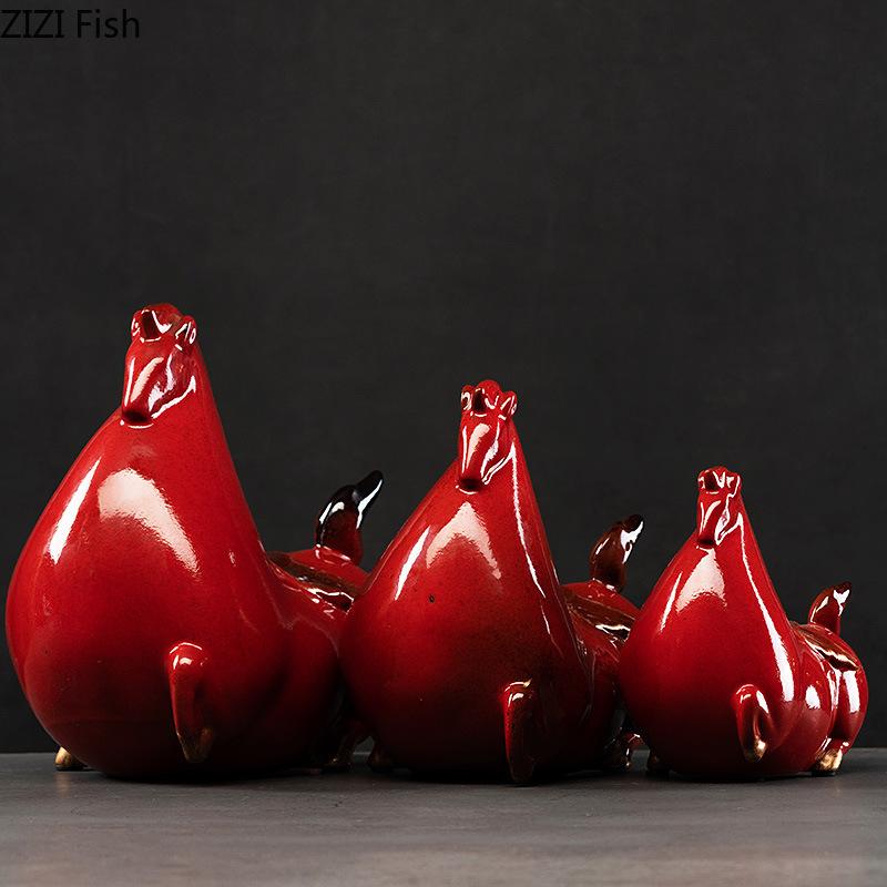 Creative Fat Horse Porcelain Statue Desk Ornaments Horse Ceramic Sculpture Living Room Decoration Crafts Vintage Home Decor