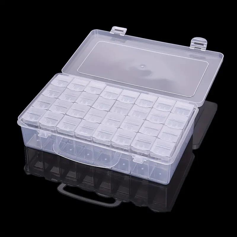 Transparent Storage Box with 32 Compartments, Small Independent Boxes for Storing Rhinestones and Diamond Painting Tools