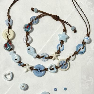 Ceramic Boho Fish Star Beaded Woven Bracelets Temperament Holiday Style Jewelry Accessories