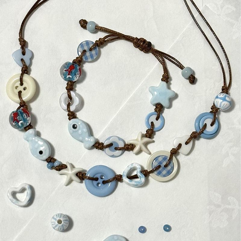 

Керамические Богемные Браслеты Плетеные из Бисера Звезда Рыба Темперамент Праздничный Стиль Ювелирные Аксессуары