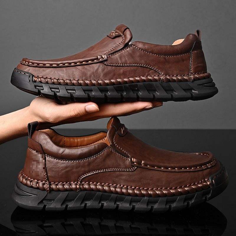 Export Men's Shoes Autumn New Loafers Casual Leather Shoes Men's Soft-soled One-pedal Men's Shoes