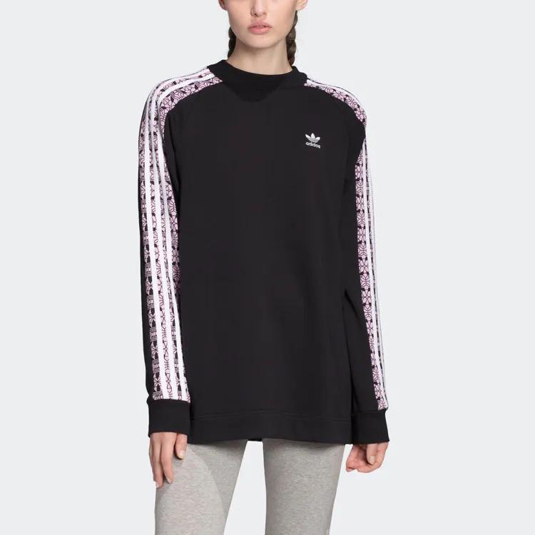 Adidas Originals Sweatshirts Women's Black Crew Neck Moderate Regular (Unisex) Sweatshirts FL4132