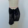 Women's European & American Sexy Knit Cutout See-through Short Beach Skirt