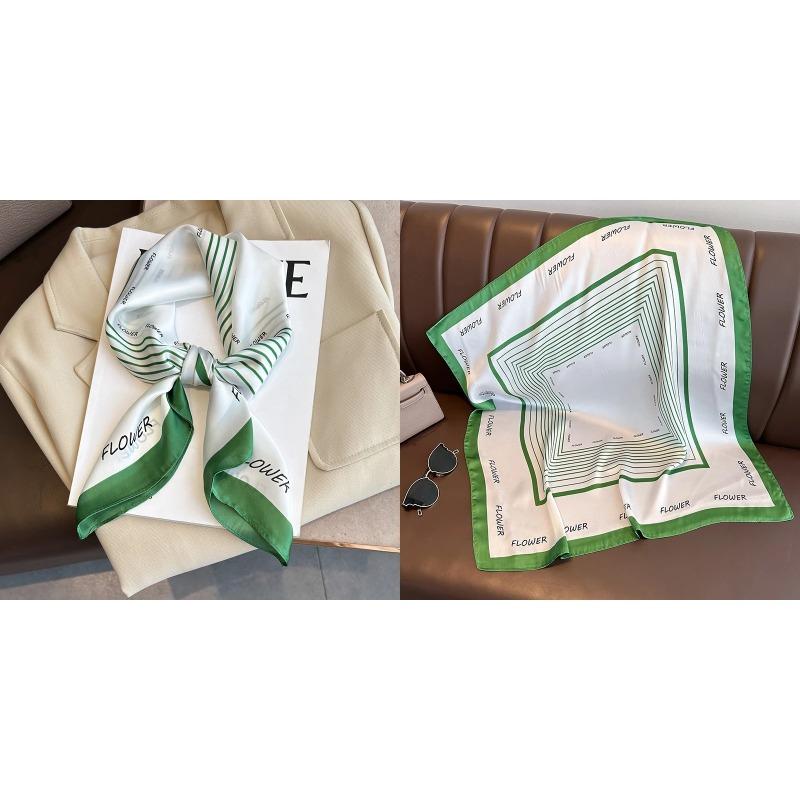 Lenço Quadrado de Seda Estampa Floral de Luxo Mulheres Lenço de Cetim Macio Faixa de Cabelo Lenço de Pescoço Cabeça Hijab Senhora Faixa de Cabelo Foulard Fita de Bolsa
