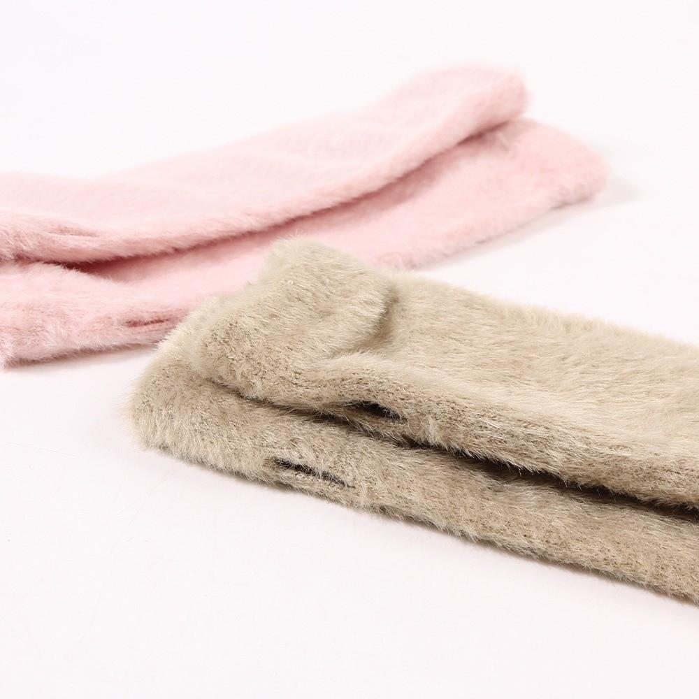 Hole Woolen Gloves Korean Style Long Fingerless Sleeves Knitted Warm Sleeves  Streetwear
