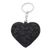 Fashion Leopard Print Heart Shaped Keychain PU Leather Keyring Featuring Secure Metal Hook for Trendy Lifestyle