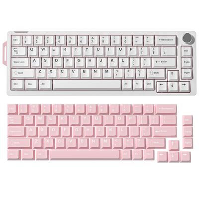 Portable 68 Keys with Knob Hot Swappable Wired Plug and Play RGB White Switch 60% Mechanical Keyboard for Laptop for Macbook Pro