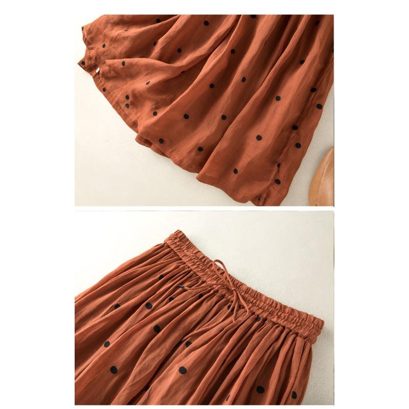 Skirt Woman Slim Pleated Skirt Retro Elastic Waist Plus Size Long Skirt Woman