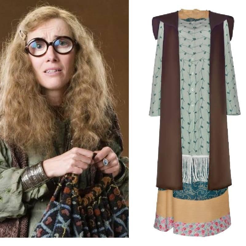 Potter Sybill Trelawney Cosplay Kostüm für Halloween Schullehrer