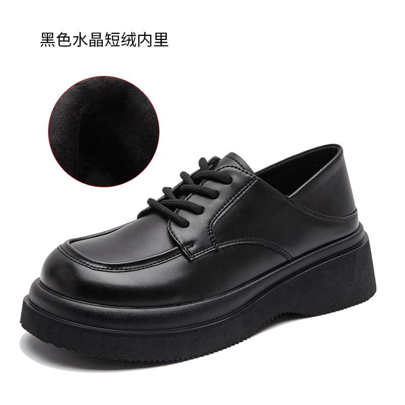 

Genuine leather new small leather shoes women s Japanese 2025 autumn lace-up thick-soled heightening loafers women s two wear casual women s single 36
