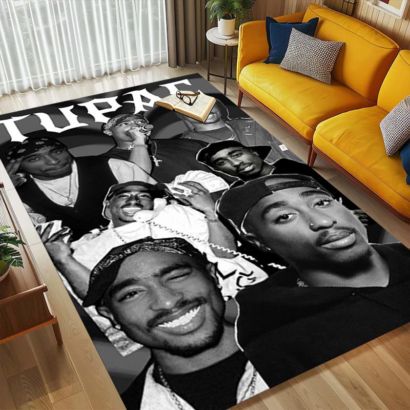 Tupac Collage Living Room Non-Slip Area Rug Soft Carpet for Bedroom Game Playroom Sofa Office Home Decor Doormat Christmas Gift C9211210