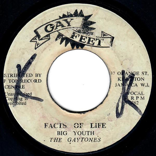 

7inch Record BIG YOUTH & THE GAYTONES - Facts Of Life / ABC NONE Gay Feet Jamaica Reggae, Ska & Dub Used