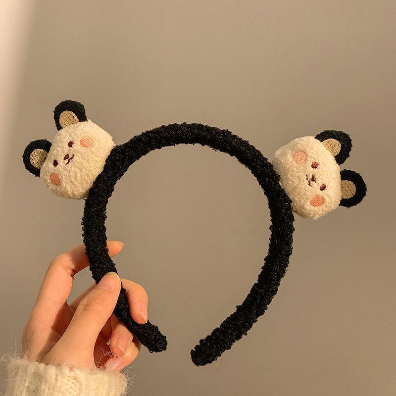 Cartoon Plush Headband: Cute Hair Accessory for Women & Kids, Perfect for Face Washing