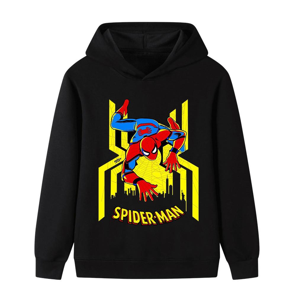 B1147 Kids Boys Girls Superhero Printed Casual Long Sleeves Hoodie 100cm чёрный