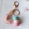Neuer Kuchen Schlüsselanhänger Mode Auto Schlüsselanhänger Damen Tasche Anhänger Zubehör Frankreich Kuchen Macarons mit Eiffelturm Schlüsselanhänger Geschenk Schmuck