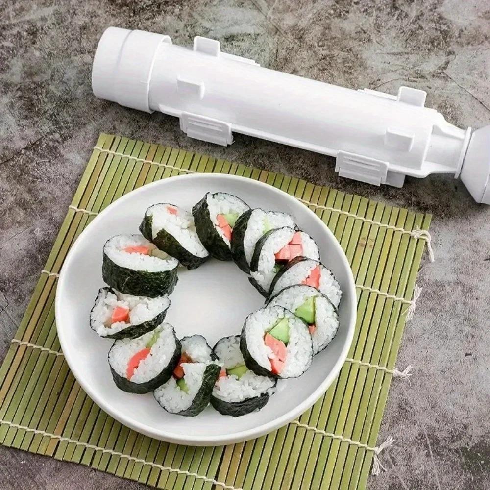 1pc Cylinder Sushi Making Machine Quick Sushi Bazooka Japanese Rolled Rice Meat Mold Rice Ball Mold Kitchen Bento Accessories